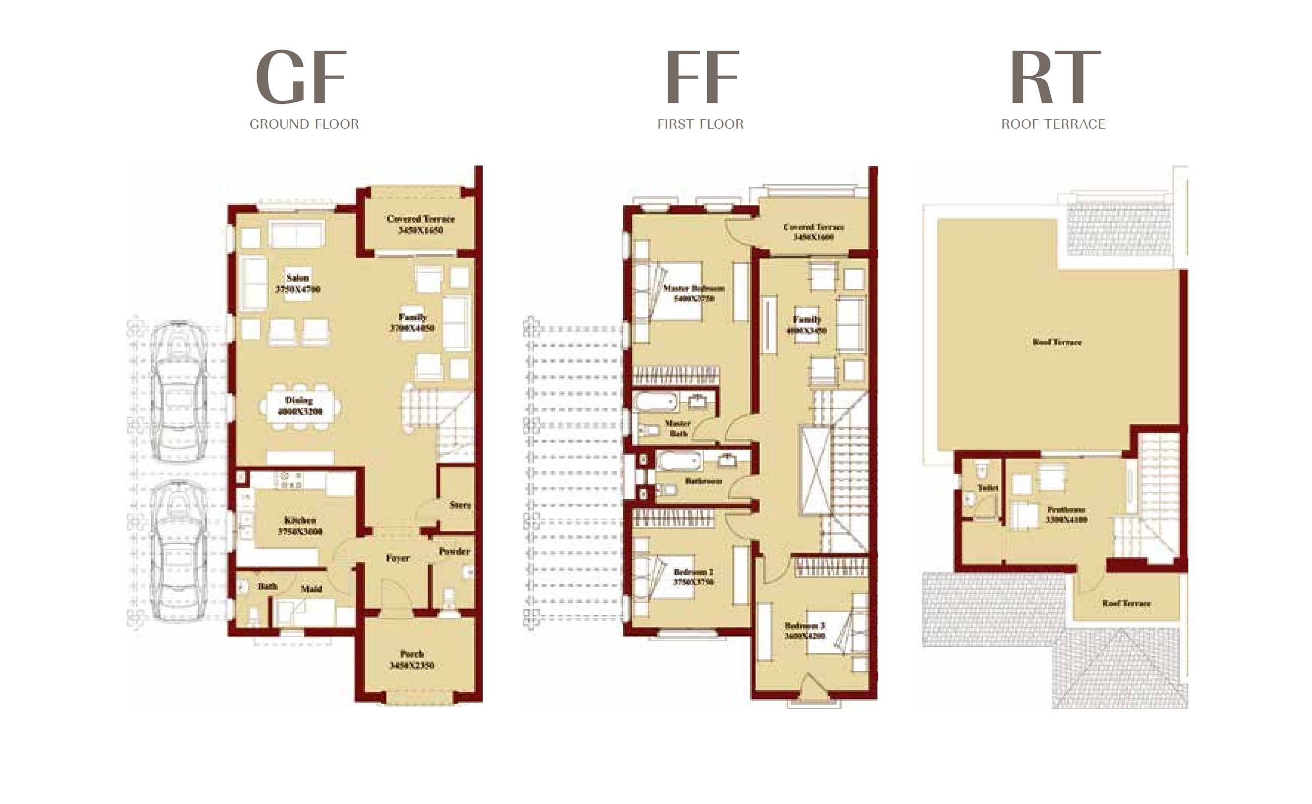 Floor plan for villa at Uptown Cairo