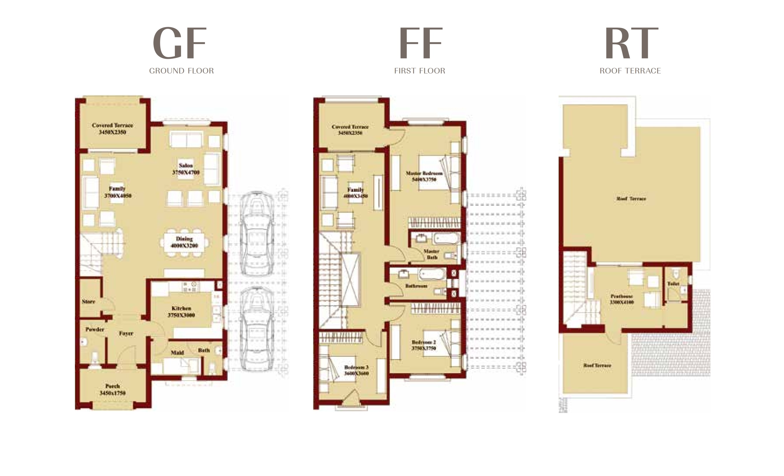 Floor plan for villa at Uptown Cairo