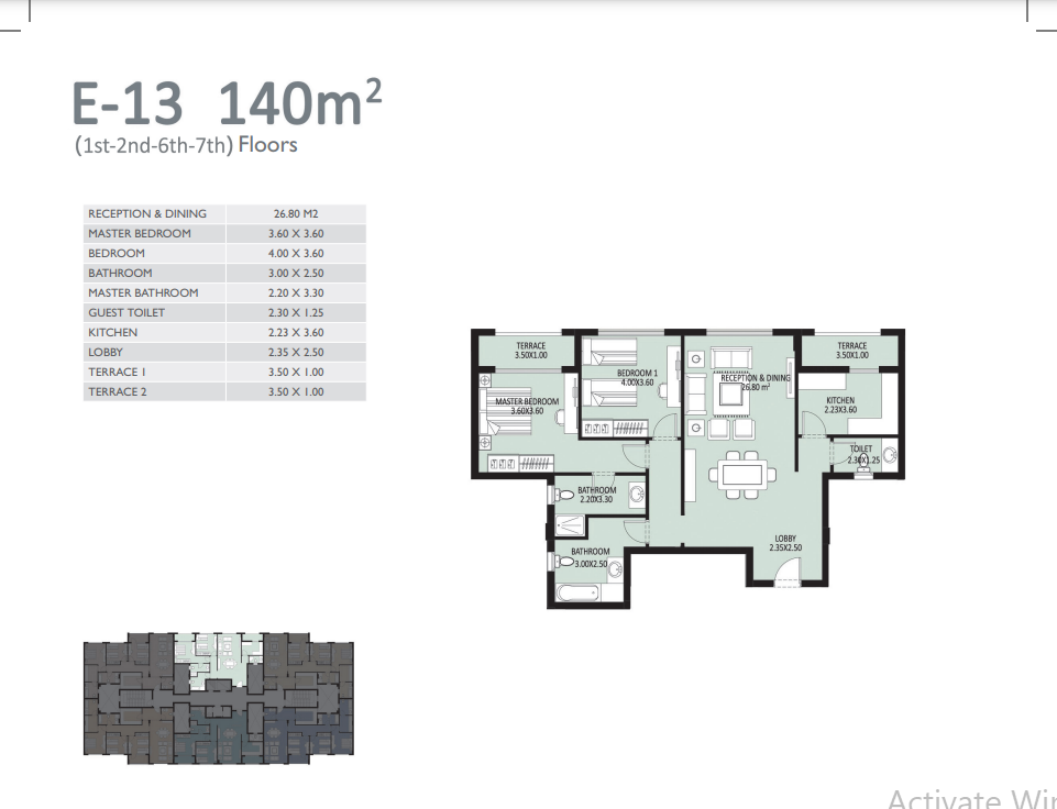 Floor plan for penthouse at Bleu Vert