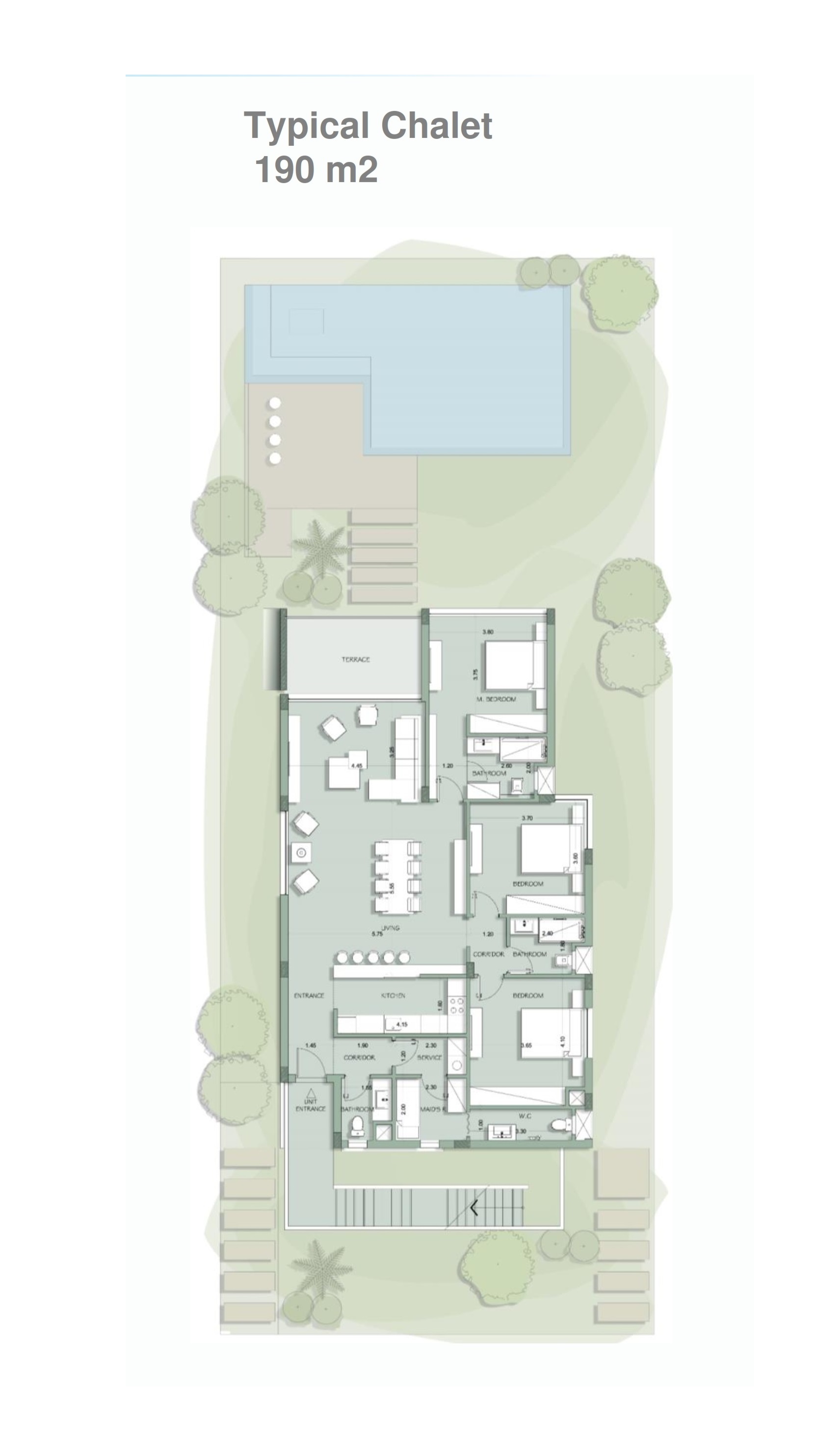 Floor plan for chalet at Fouka Bay