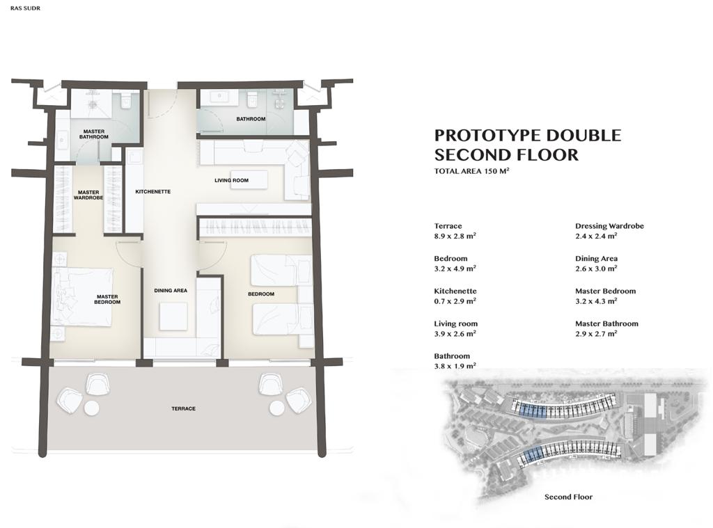 Floor plan for studio at Bayside