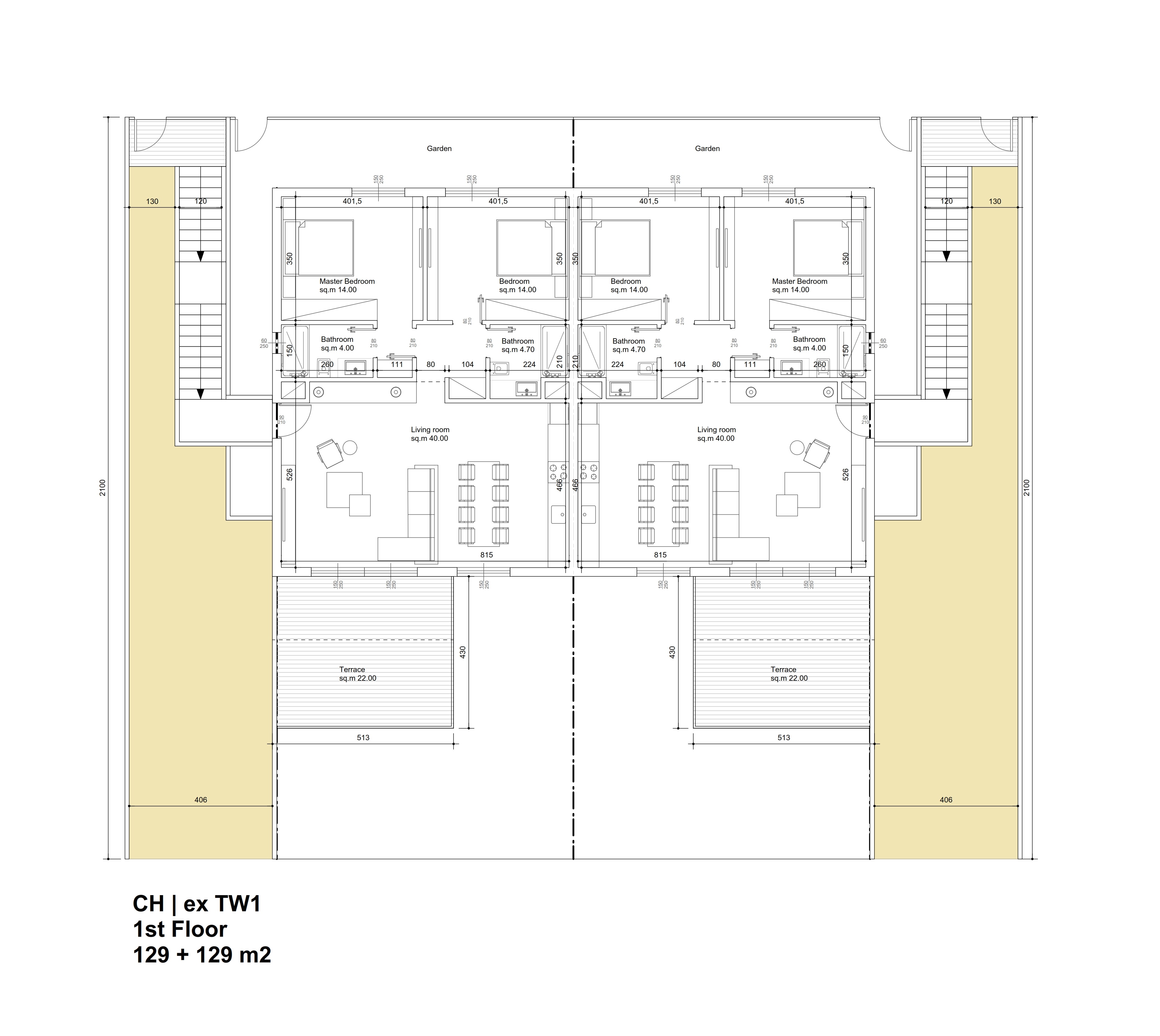 Floor plan for chalet at Fouka Bay