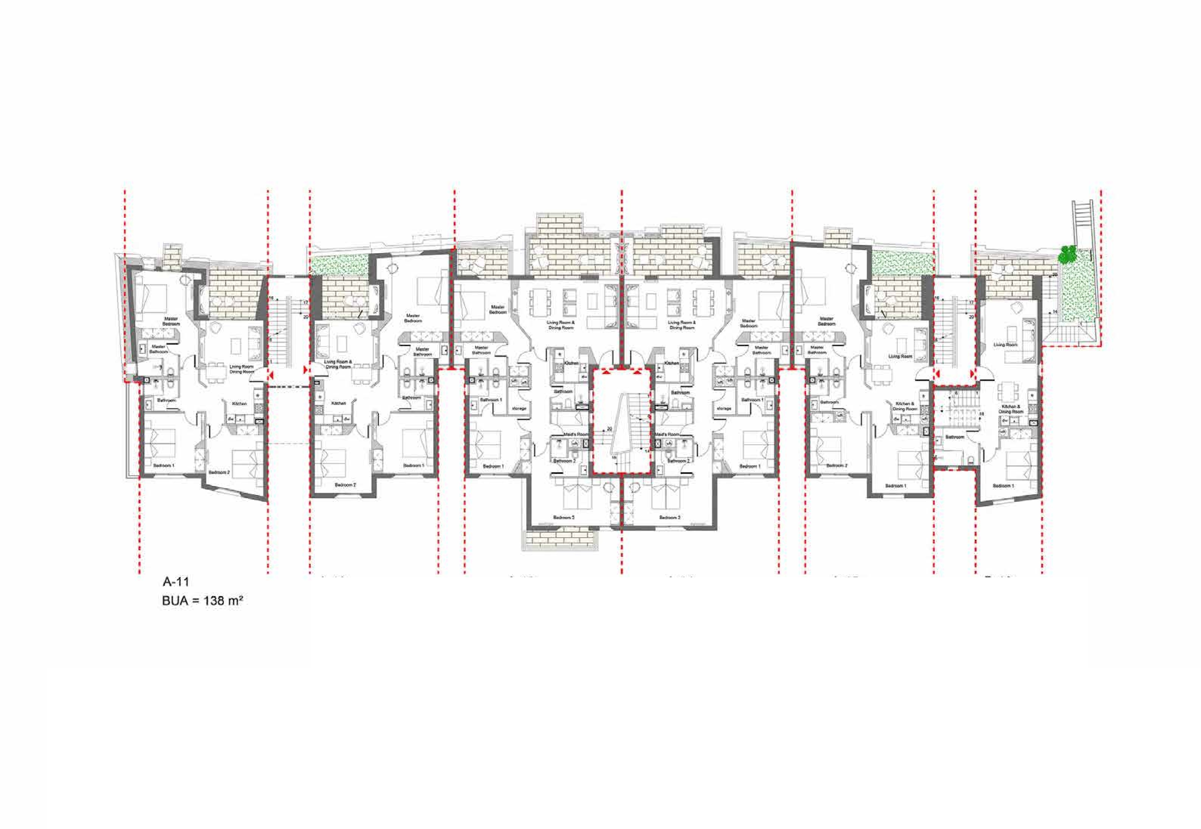 Floor plan for duplex at Swanlake El Gouna