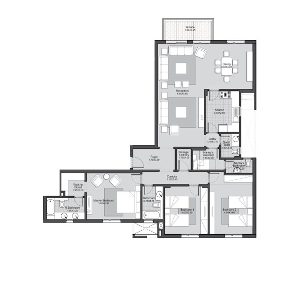 Floor plan for apartment at Eastown Residence