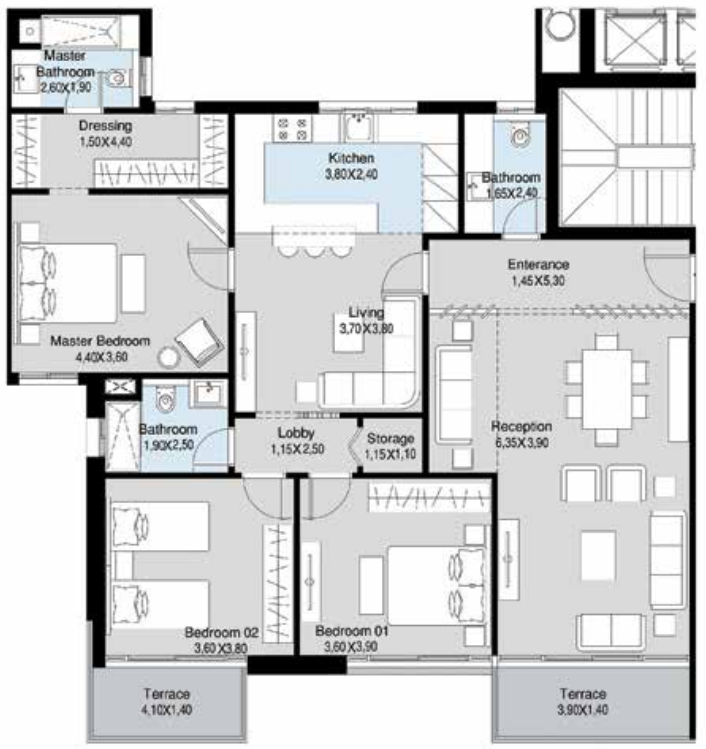 Floor plan for apartment at Scenario