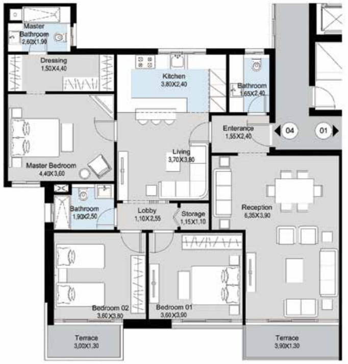 Floor plan for apartment at Scenario