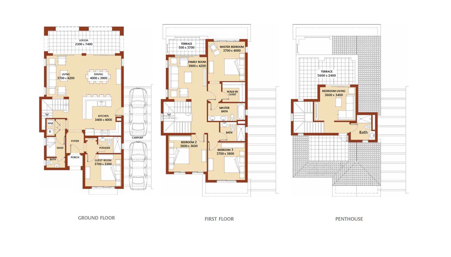 Floor plan for villa at Marassi