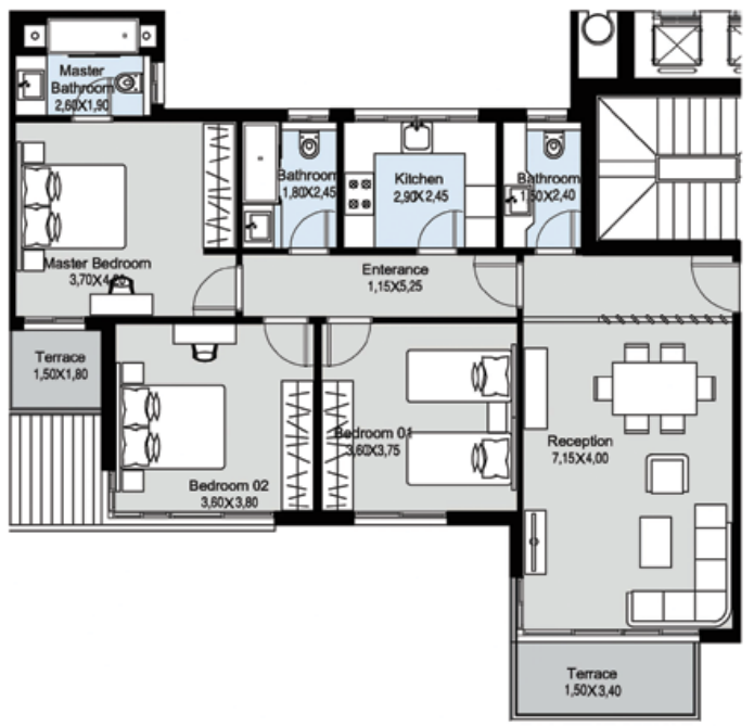 Floor plan for apartment at Scenario