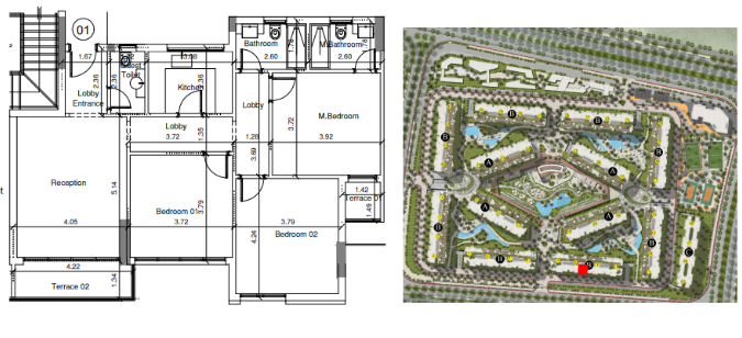 Floor plan for apartment at Scene 7