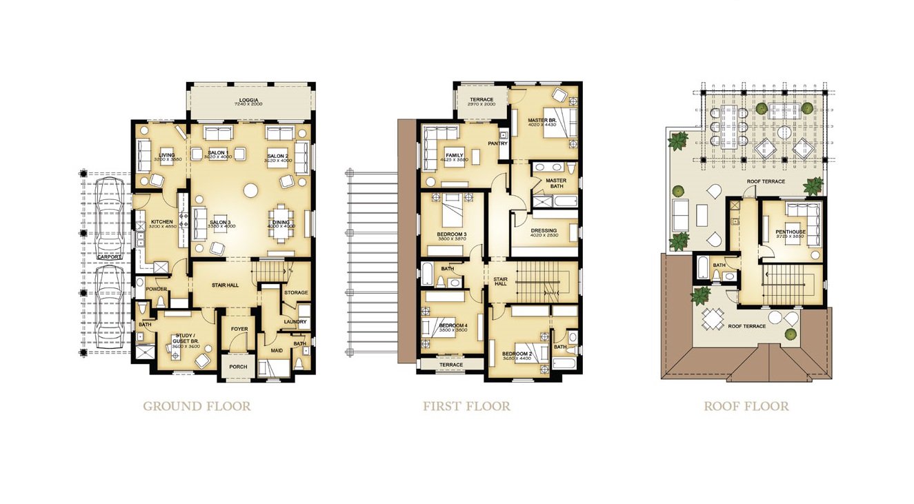 Floor plan for villa at Mivida