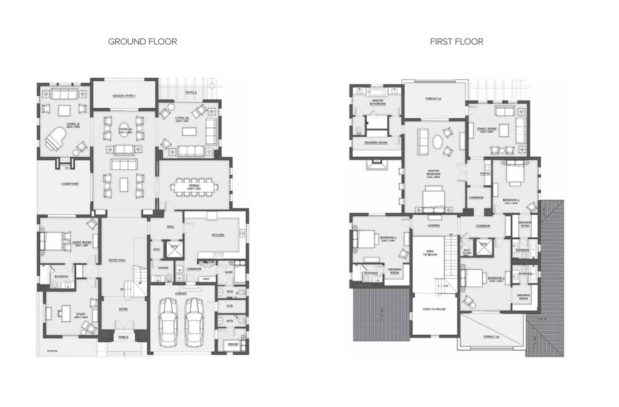 Floor plan for villa at Mivida