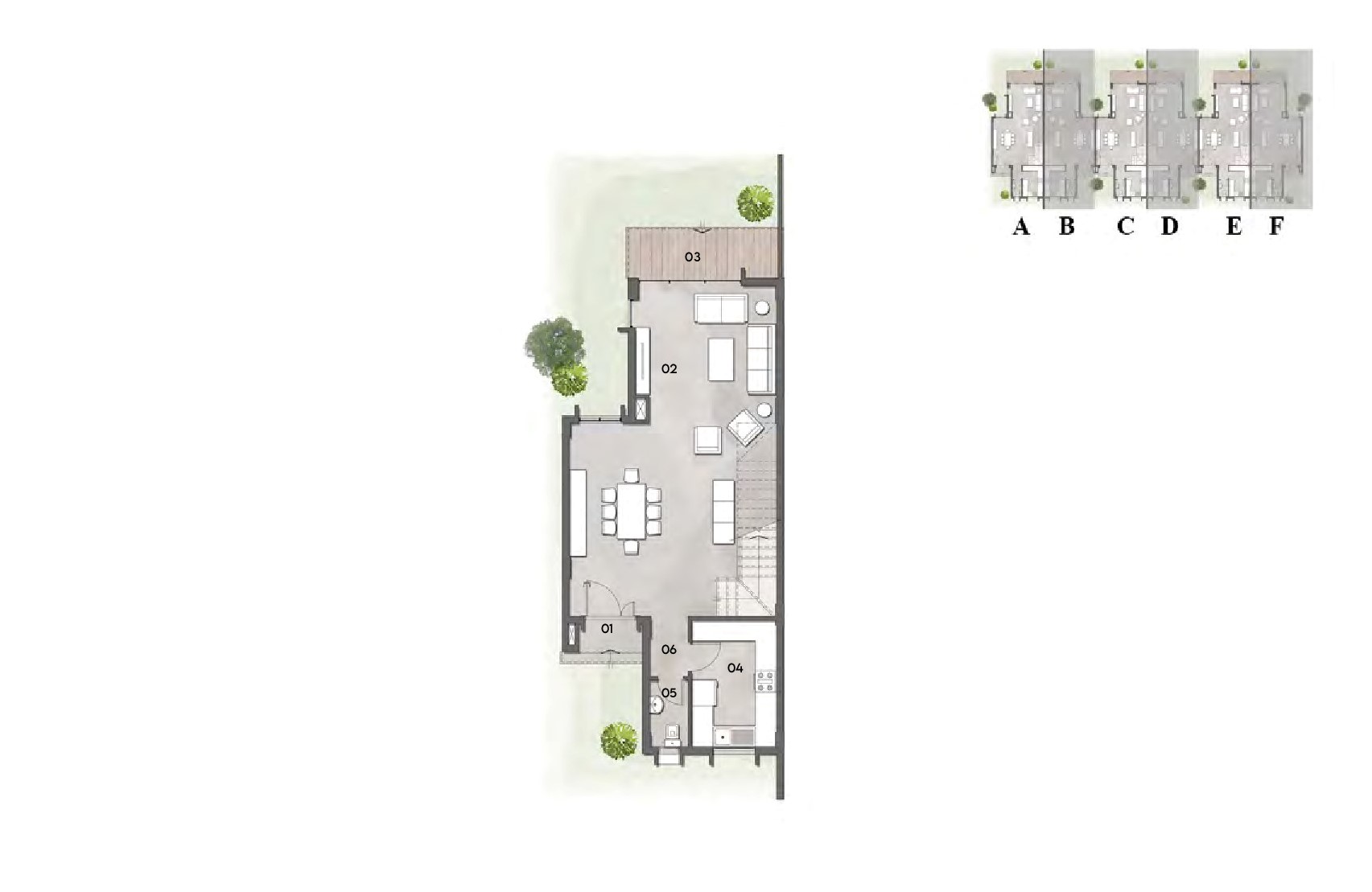 Floor plan for townhouse at Il Bosco City