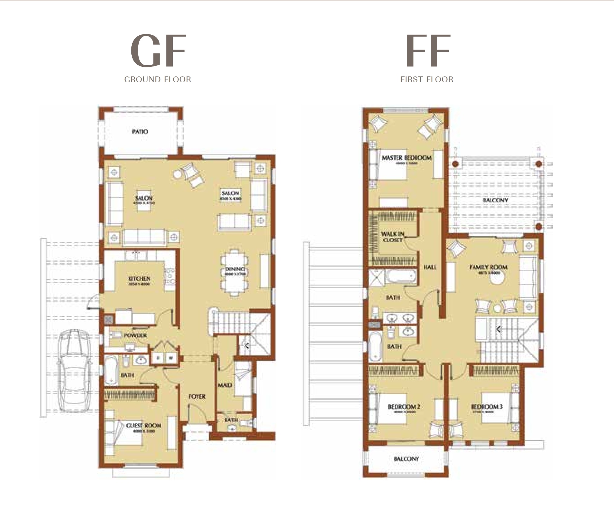Floor plan for villa at Uptown Cairo