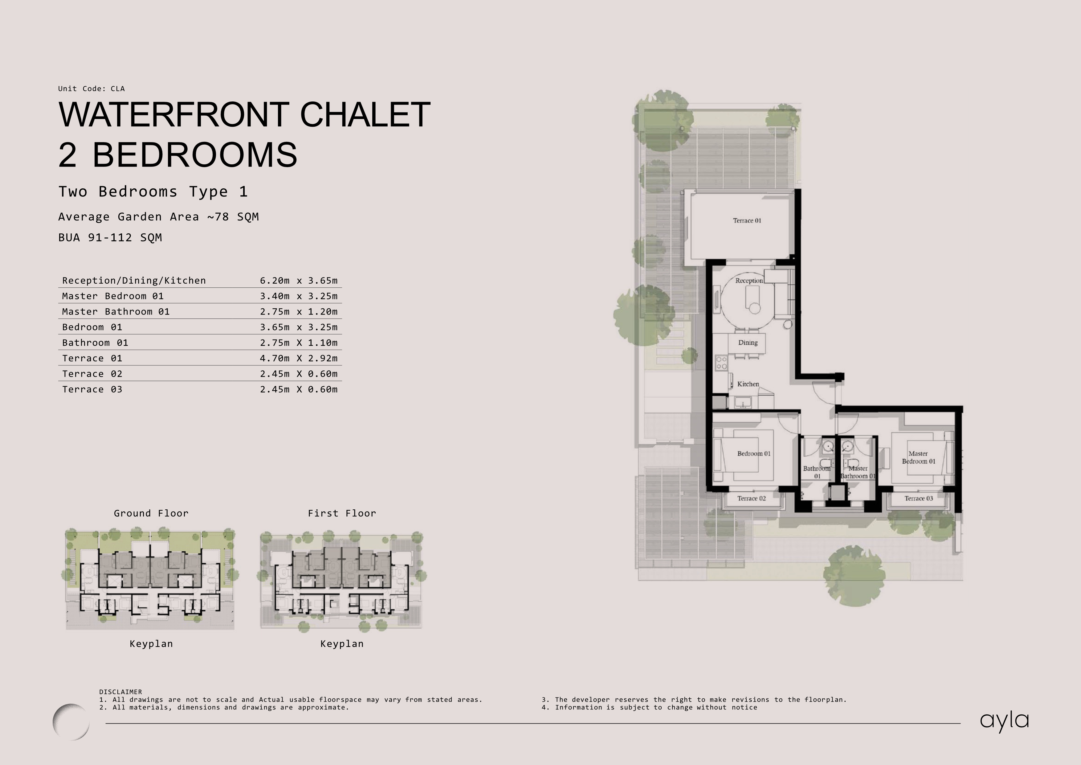 Floor plan for chalet at Ayla Jefaira