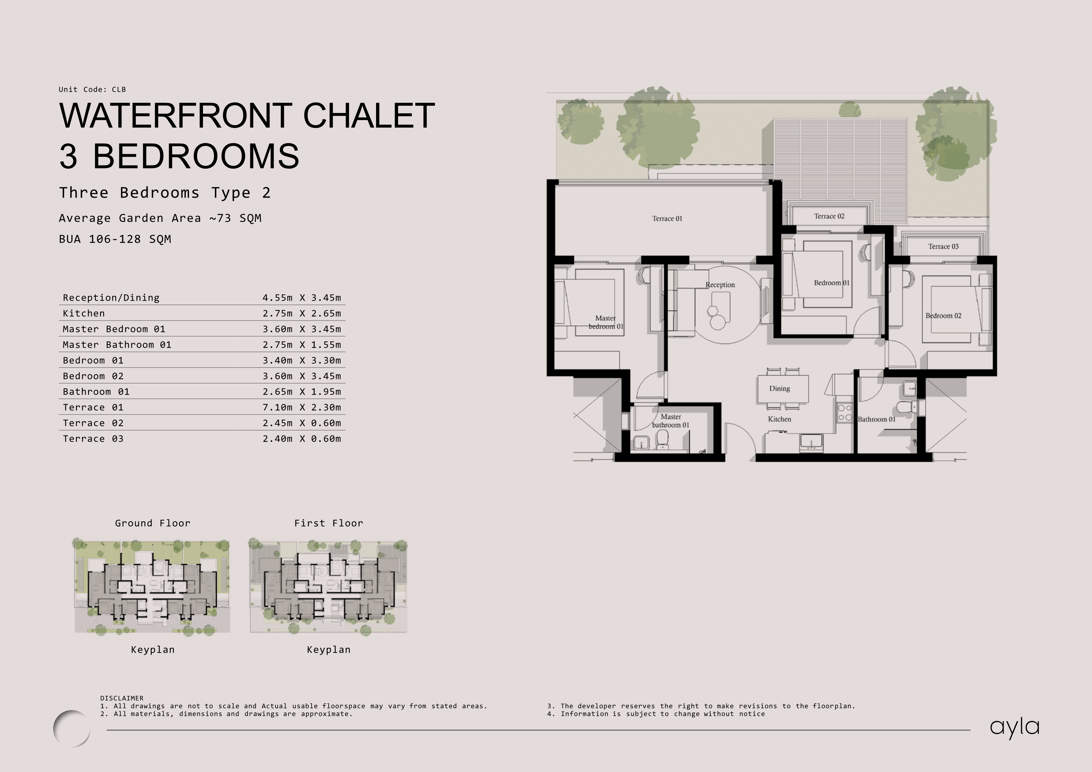 Floor plan for chalet at Ayla Jefaira