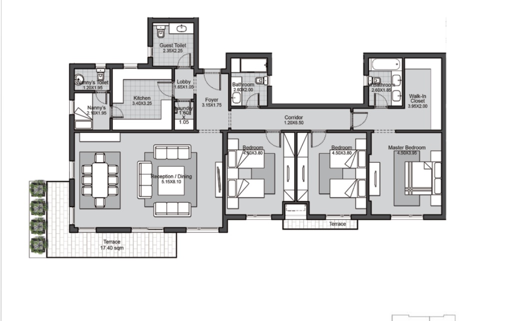 Floor plan for apartment at Eastown Residence
