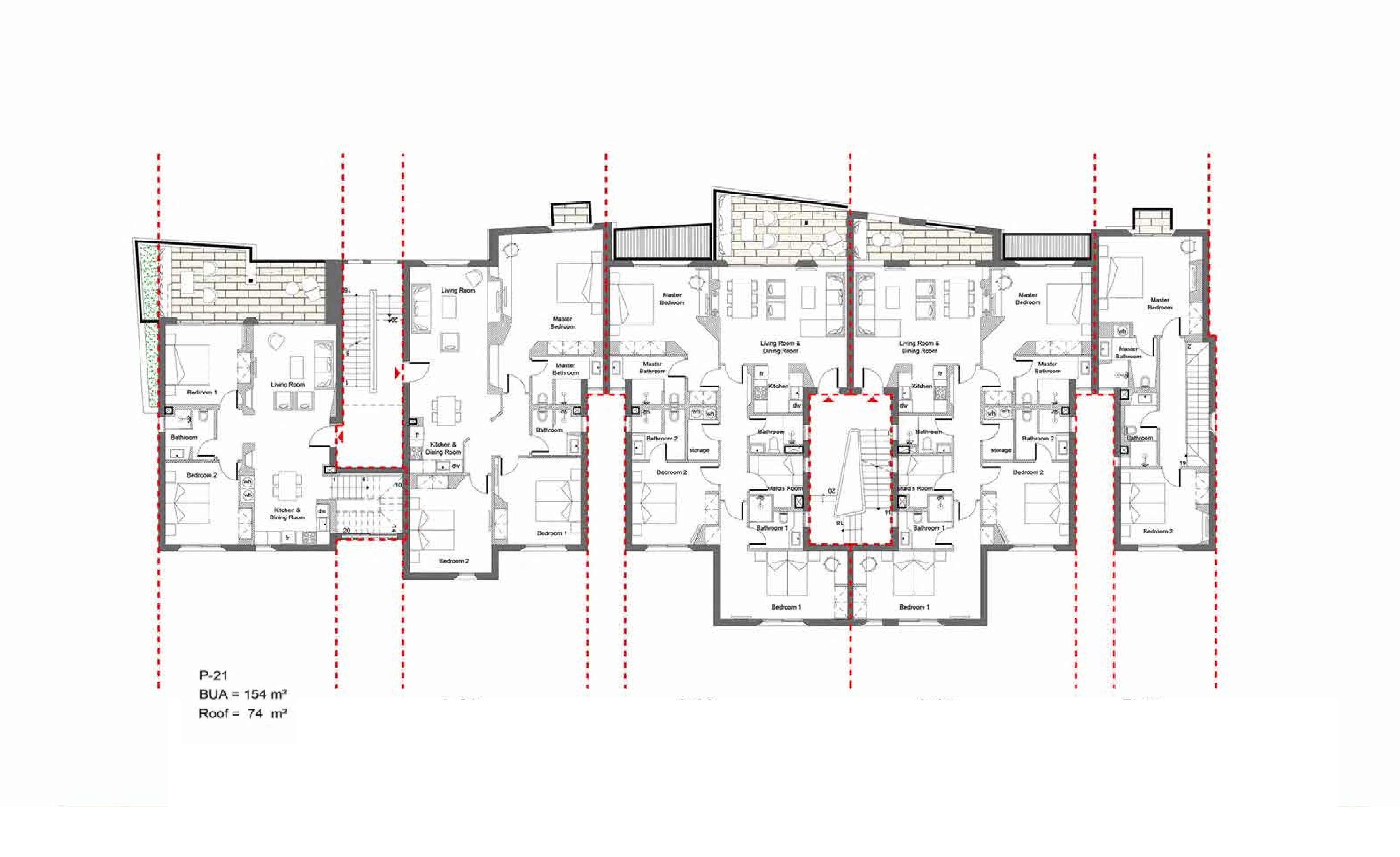 Floor plan for penthouse at Swanlake El Gouna