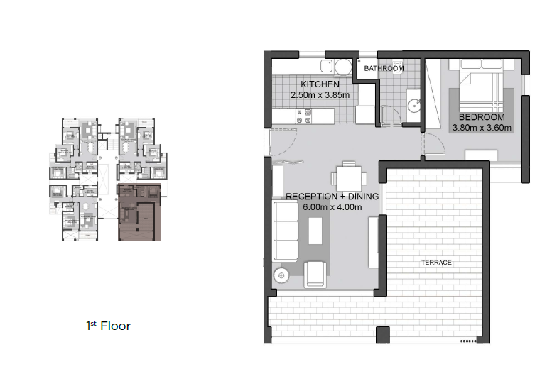 Floor plan for apartment at Karmell New Zayed