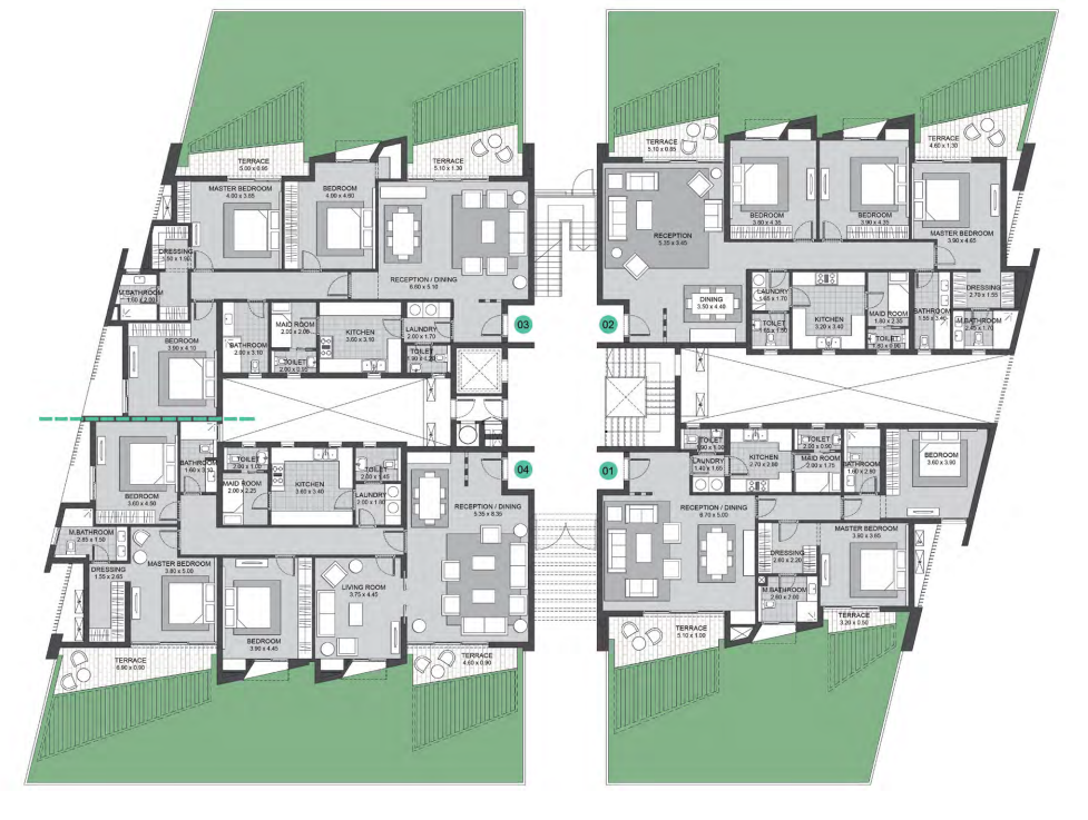 Floor plan for apartment at Six West