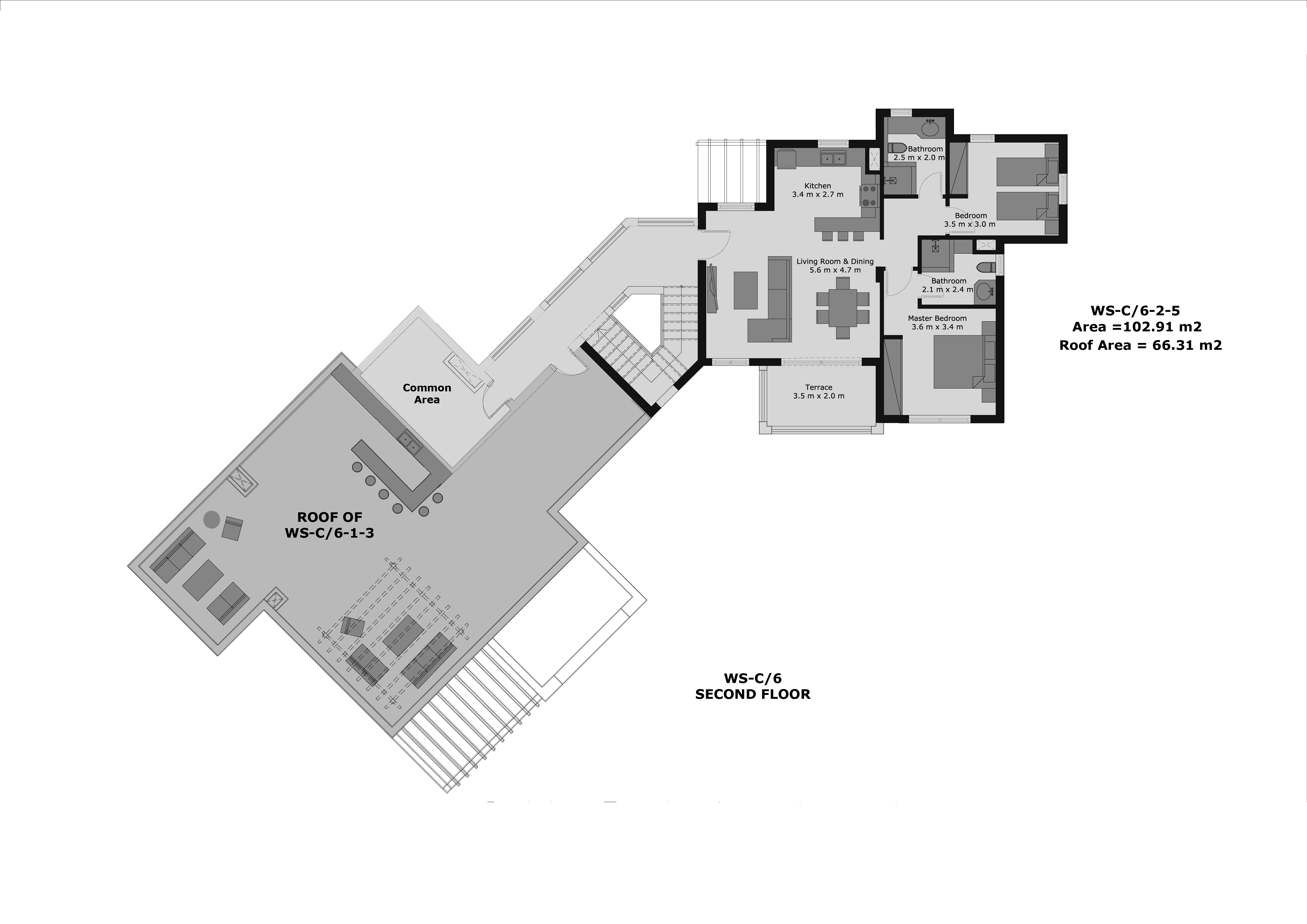 Floor plan for apartment at Waterside Condos