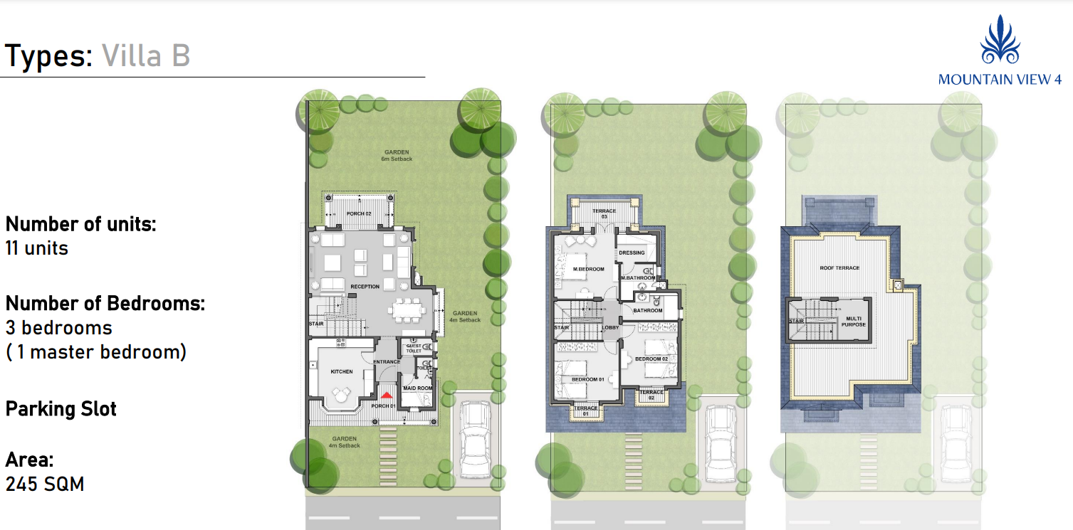 Floor plan for villa at Mountain View 4