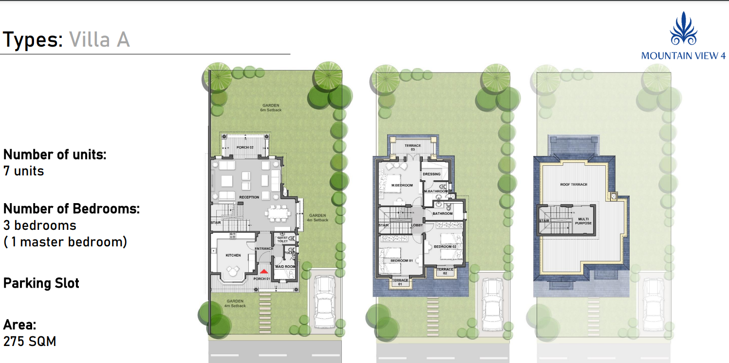 Floor plan for villa at Mountain View 4