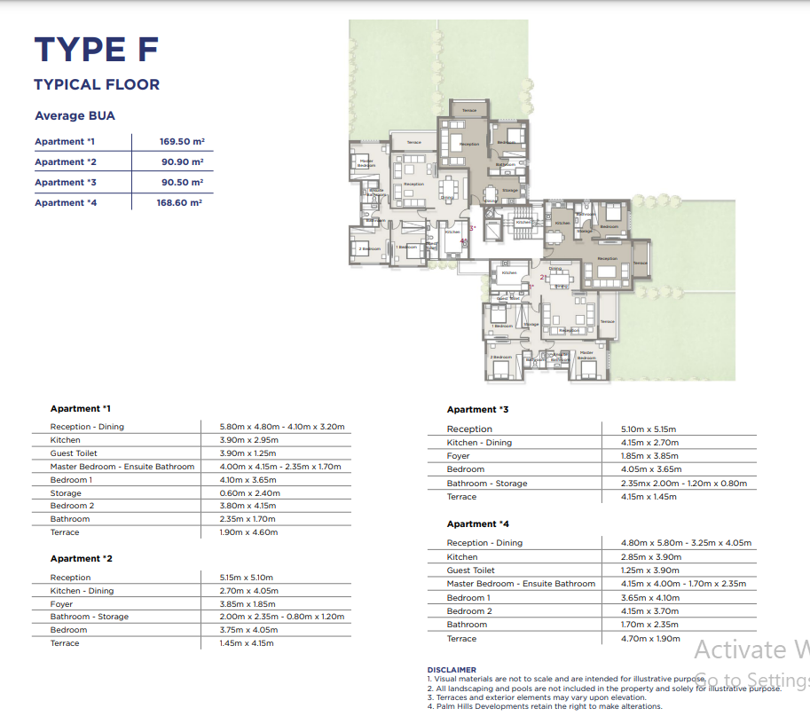 Floor plan for apartment at Palm Parks
