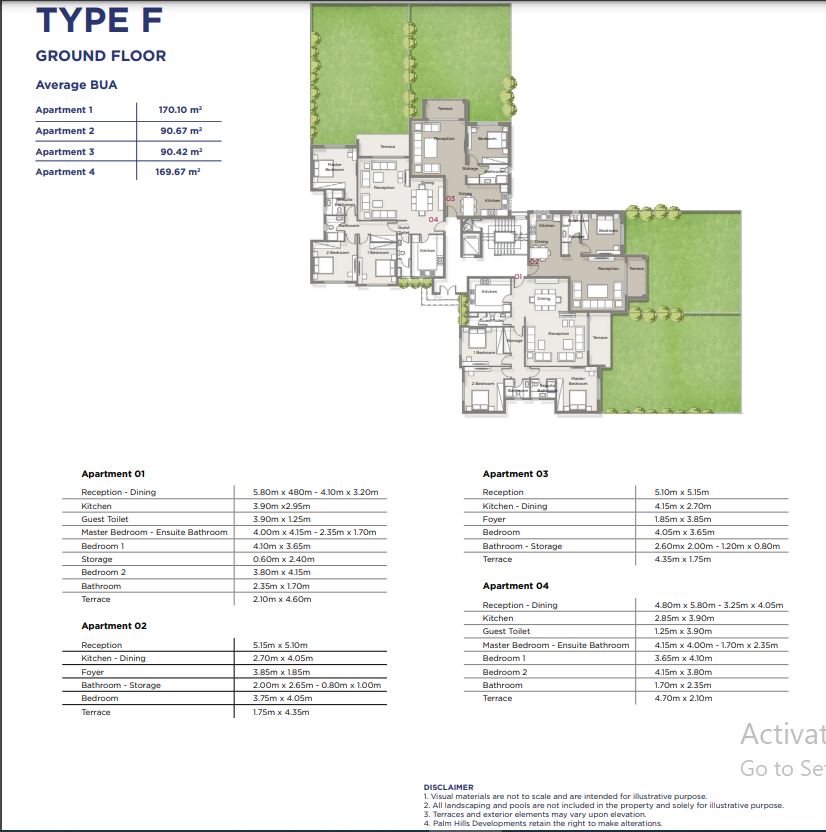 Floor plan for apartment at Palm Parks