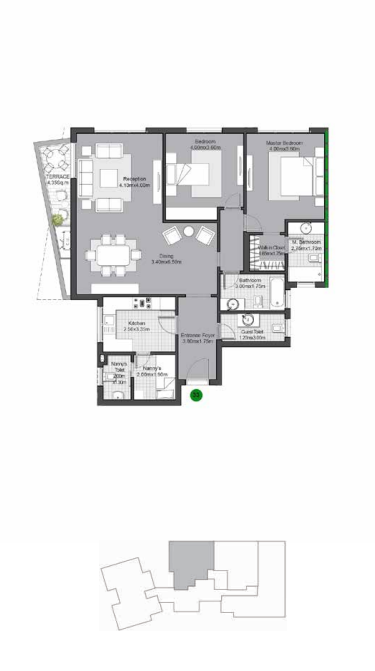 Floor plan for apartment at V Residences By Villette