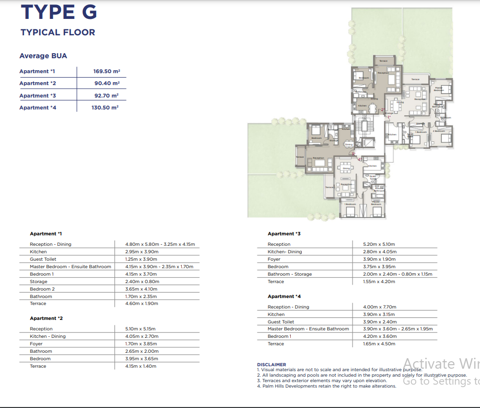 Floor plan for apartment at Palm Parks