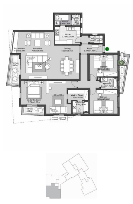 Floor plan for apartment at V Residences By Villette