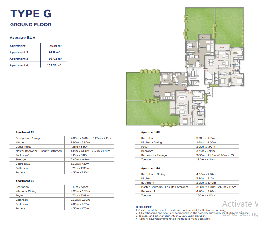 Floor plan for apartment at Palm Parks