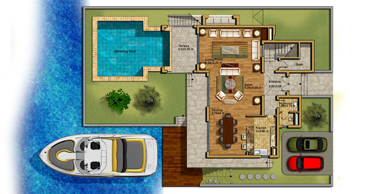 Floor plan for villa at Um Jamar