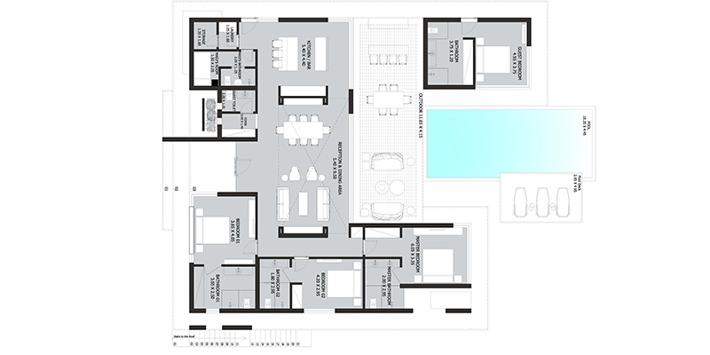 Floor plan for villa at Fanadir Bay