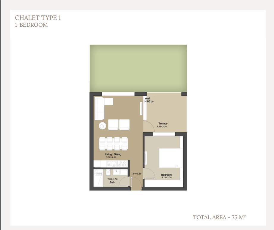 Floor plan for apartment at Il Monte Galala