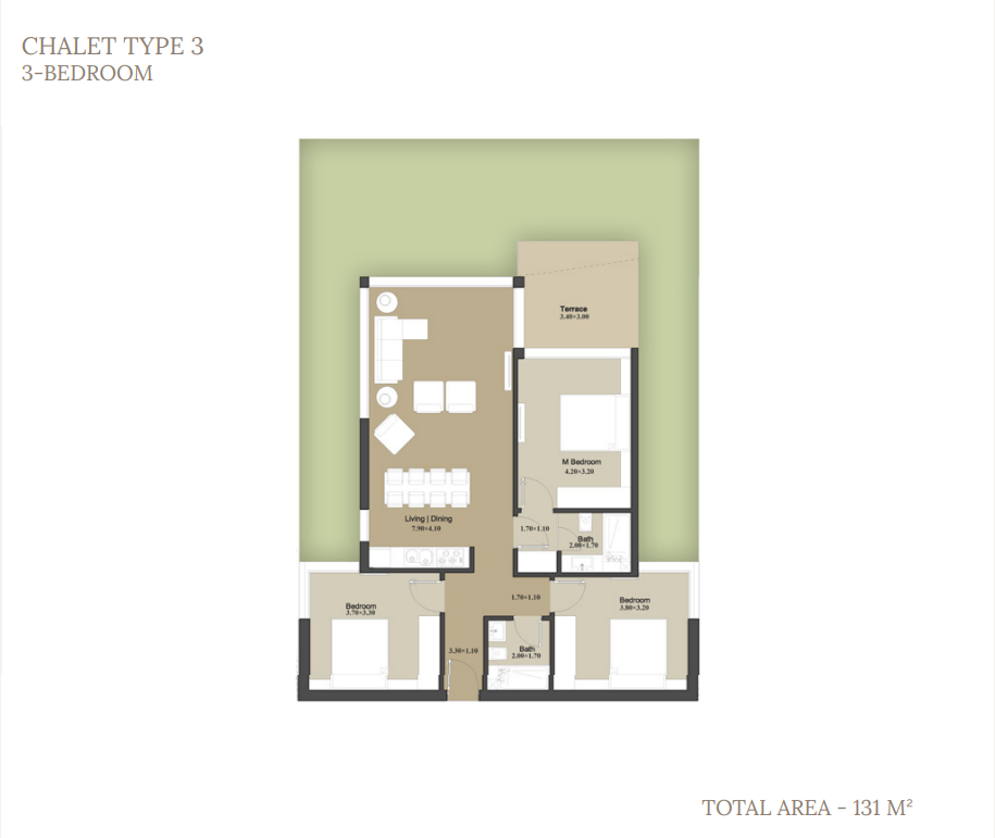 Floor plan for apartment at Il Monte Galala