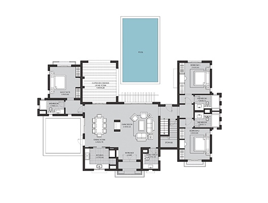 Floor plan for villa at Fanadir Bay