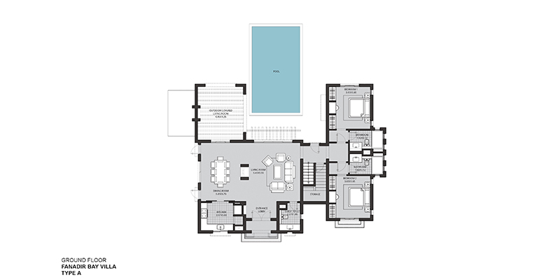 Floor plan for villa at Fanadir Bay