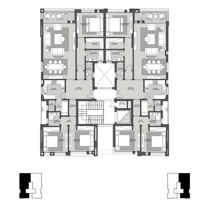 Floor plan for duplex at One 16