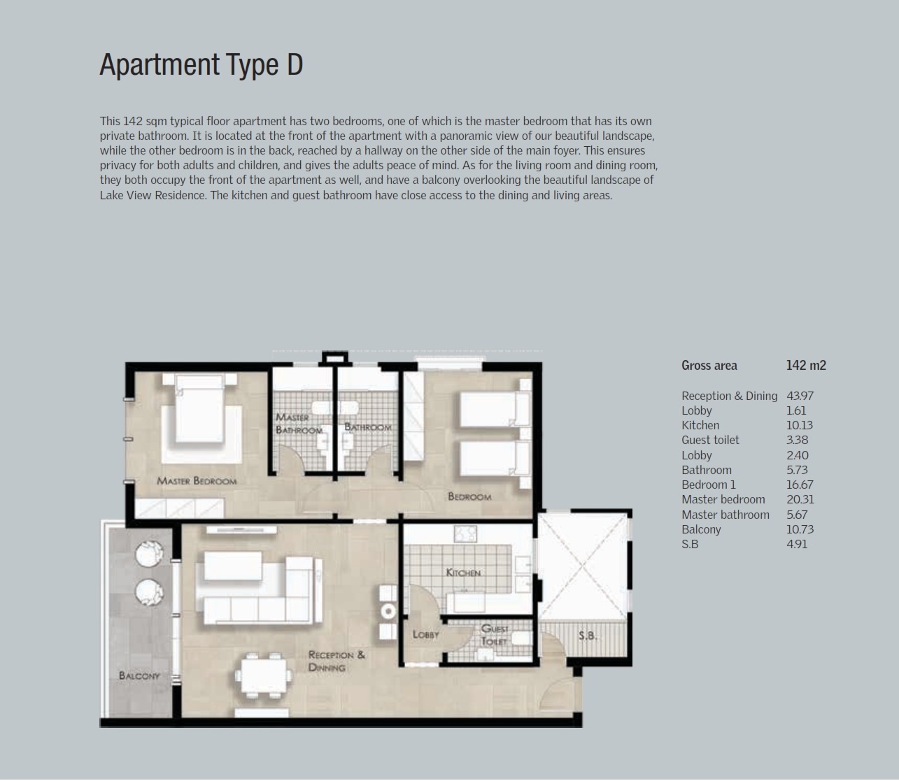 Floor plan for apartment at Lake View Residence