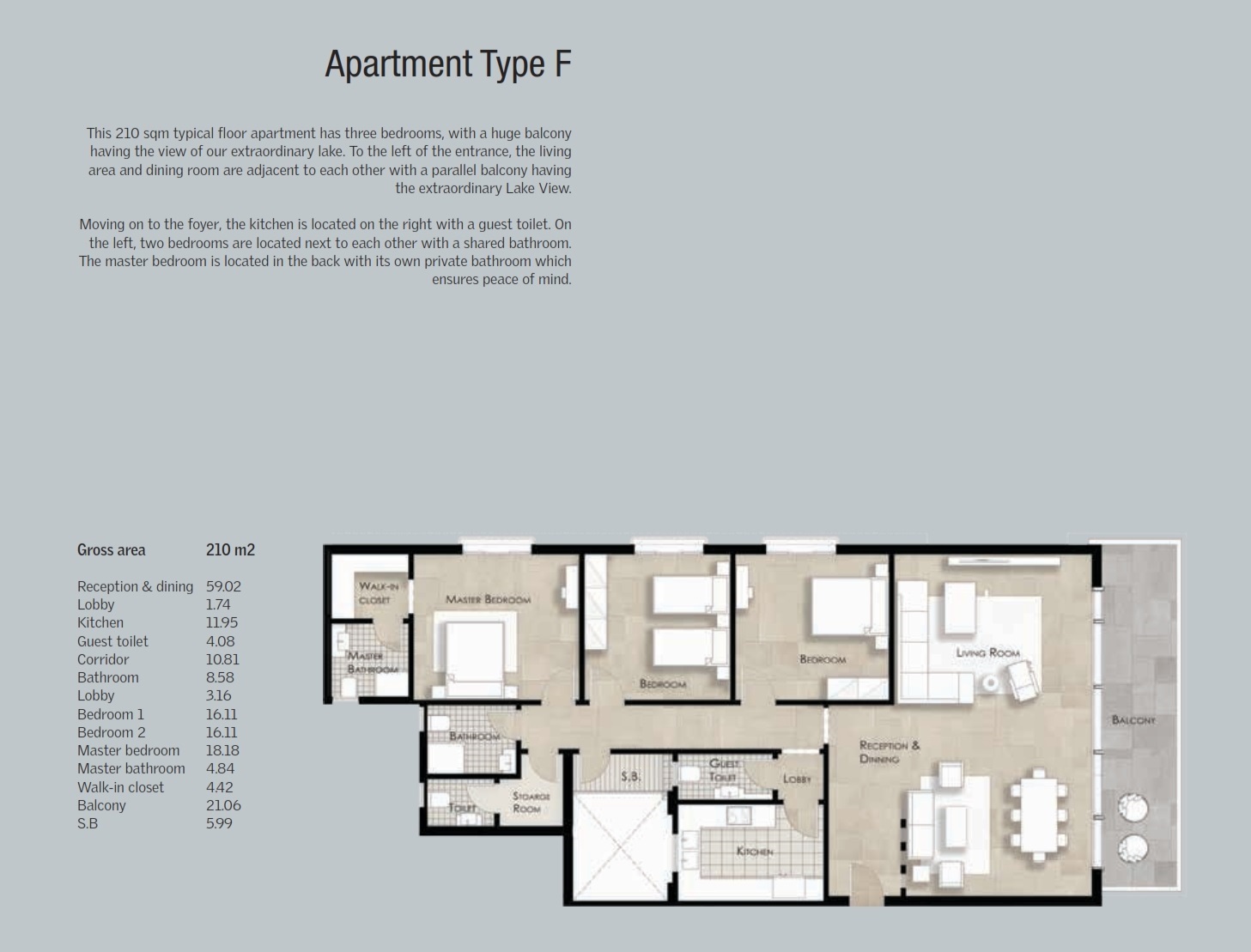 Floor plan for apartment at Lake View Residence