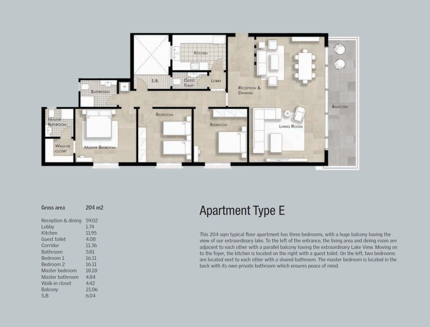 Floor plan for apartment at Lake View Residence