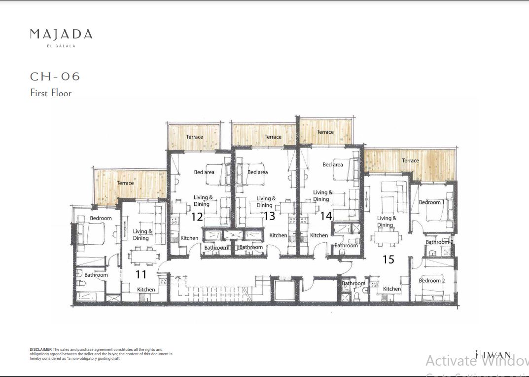 Floor plan for chalet at Majada Iwan