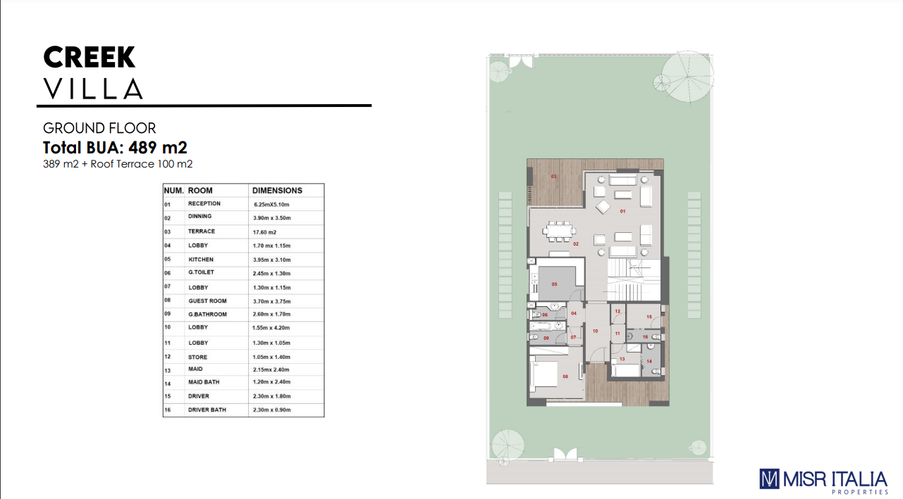Floor plan for villa at Il Bosco New Capital