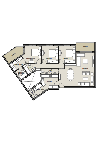 Floor plan for apartment at Axis X Iwan