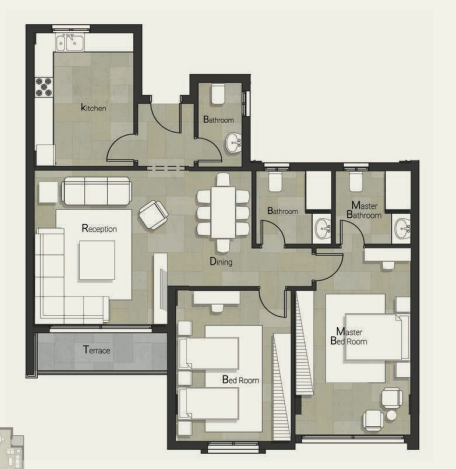 Floor plan for apartment at Castle Landmark