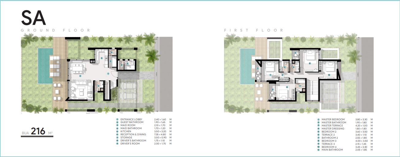 Floor plan for villa at Azha North Coast