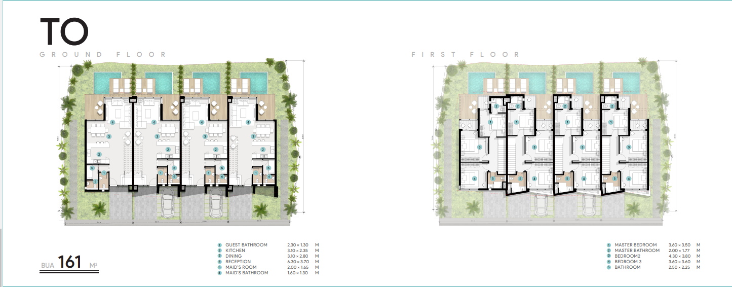 Floor plan for townhouse at Azha North Coast