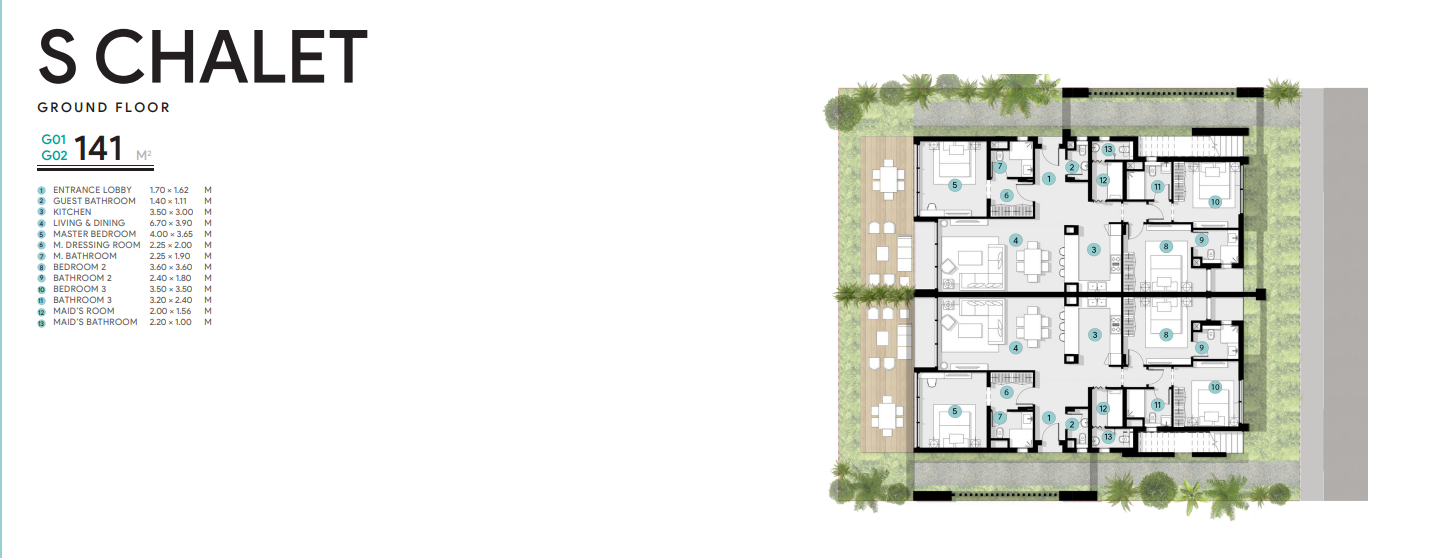 Floor plan for chalet at Azha North Coast