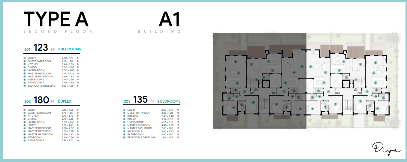 Floor plan for duplex at Azha North Coast